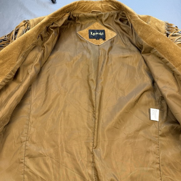 Learsi Women's Fringed Suede Leather Jacket Western Rodeo Rancher Cowgirl Sz L - Picture 11 of 16